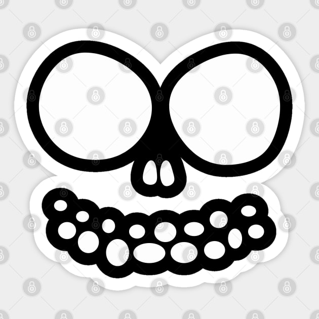 Skull Face Easy Halloween Costume Black Sticker by julieerindesigns